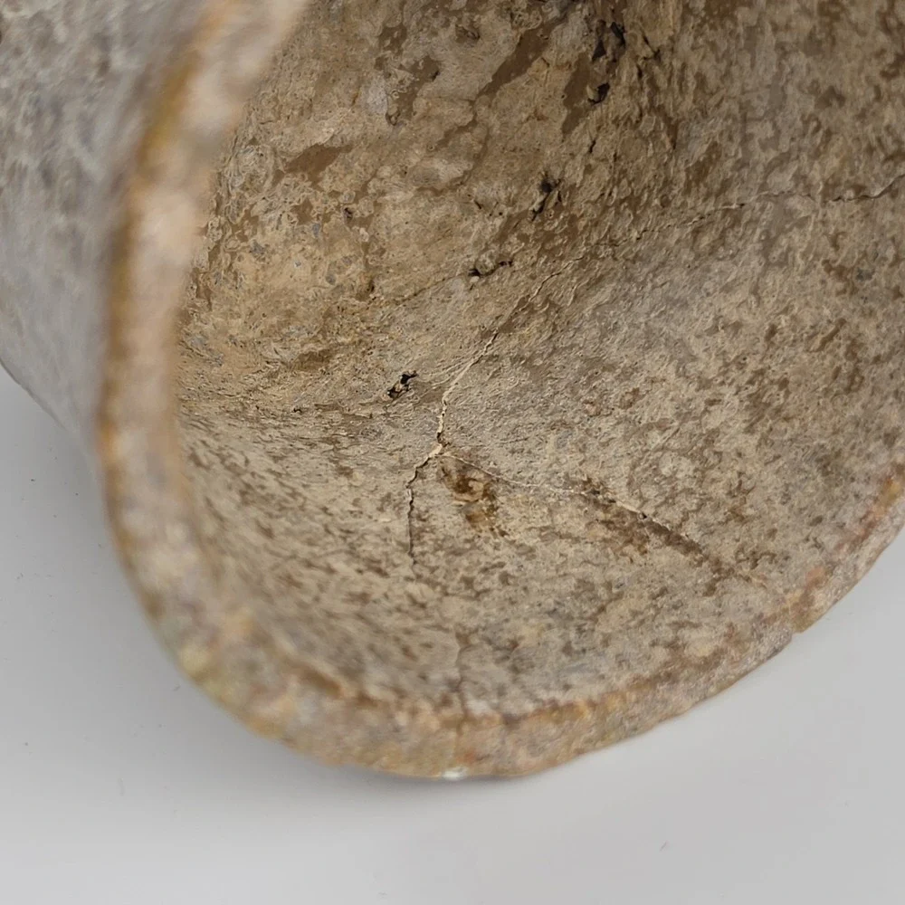 Chinese Carved Stone Gong Vessel Han Dynasty Style Dragon Lid Archaic READ